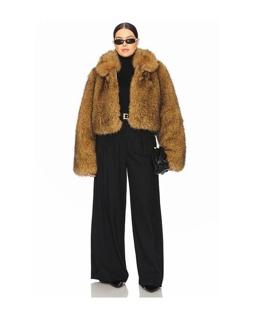 L'academie Brown 'Academie Savoie Faux Fur Jacket