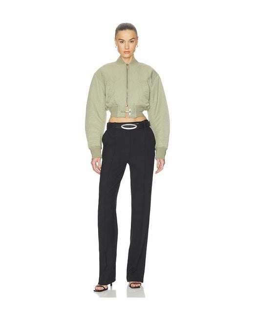 Halo Green Crop Bomber Jacket