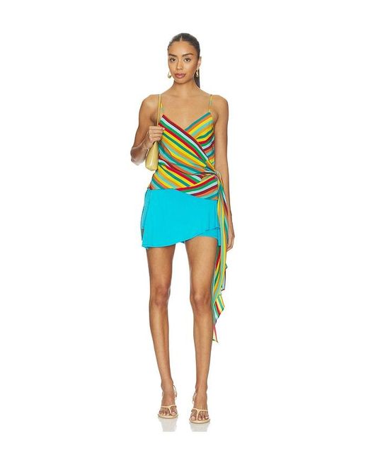 Simon Miller Blue Marlowe Crepe Tie Tank Top