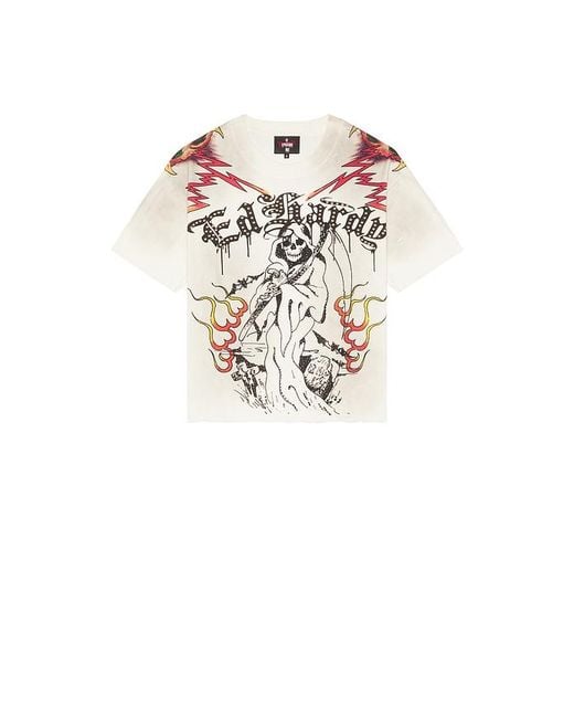 Ed Hardy Blue By Appointment Only Reaper Cropped Boxy Tee for men