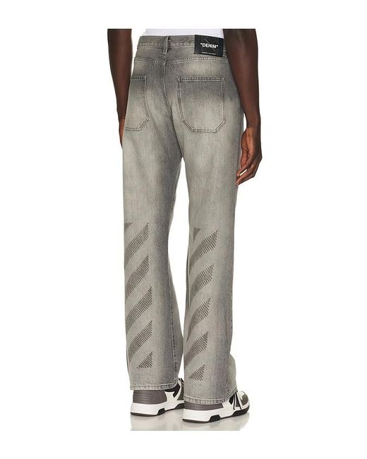 Off-White c/o Virgil Abloh Gray Slim Relax Jeans for men