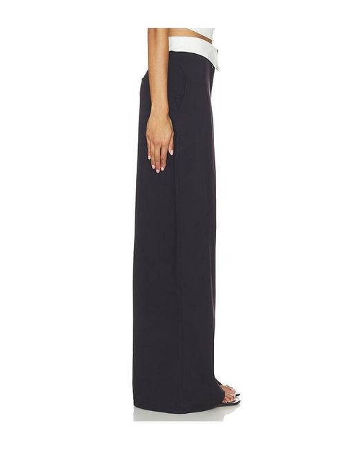 WeWoreWhat Blue Fold-Over Waist Trouser