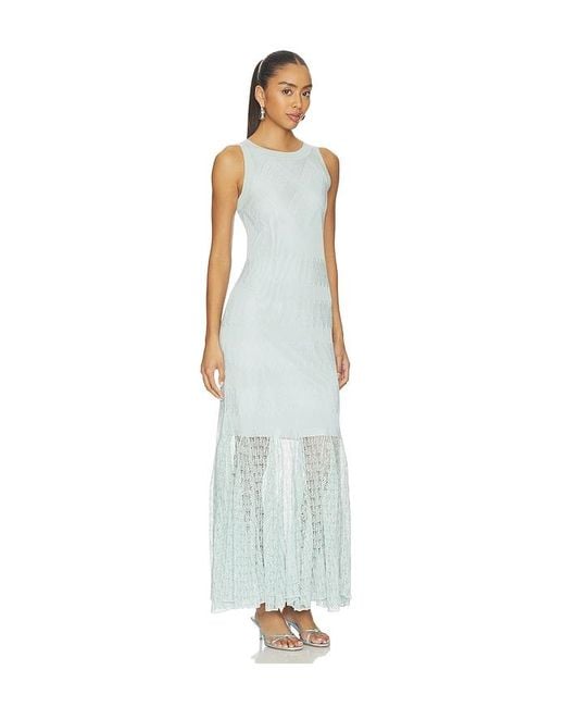 Prabal Gurung White Pointelle Slip Maxi Trumpet Dress
