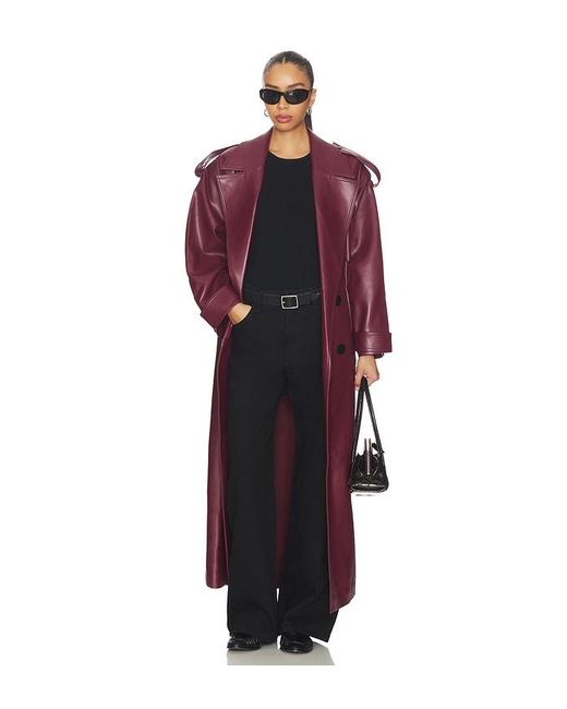 SELMACILEK Red Leather Trenchcoat