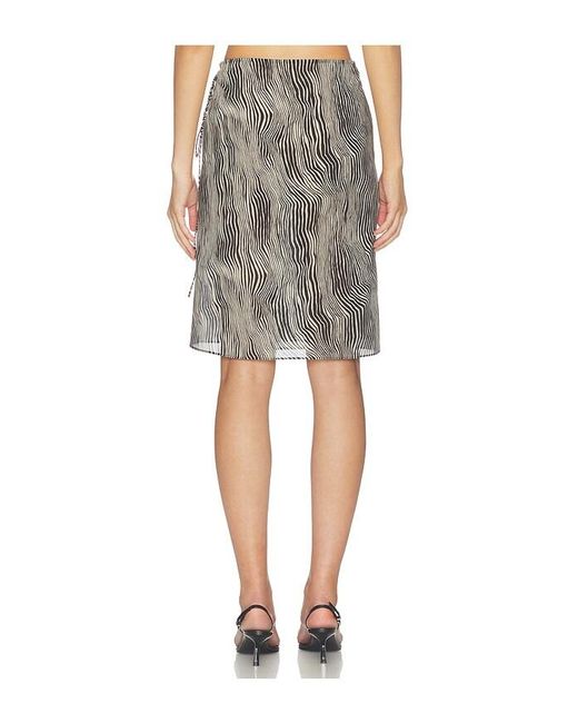 St. Agni Black Savannah Silk Wrap Skirt