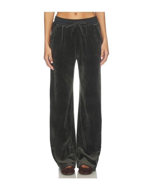 Bobi Black Rib Mix Wide Leg Pant