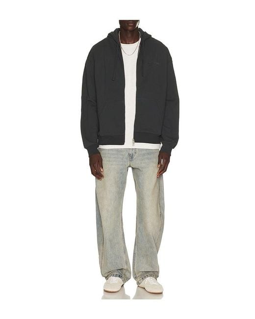 AllSaints Black Xander Zip Through Hoodie for men