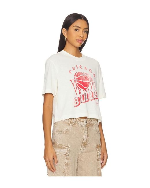 Junk Food Bulls Mock Crop Tee White