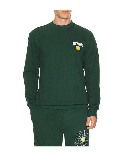 Prince Tennis Green Fleece Crew Neck Sweatshirt for men