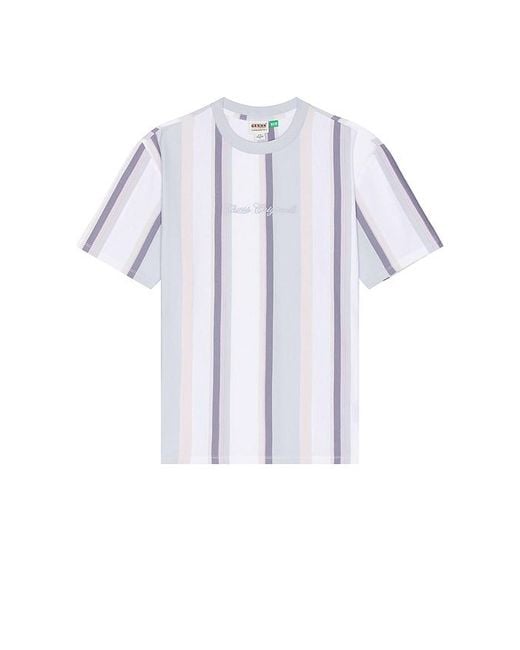 Guess White Vertical Stripe Tee for men