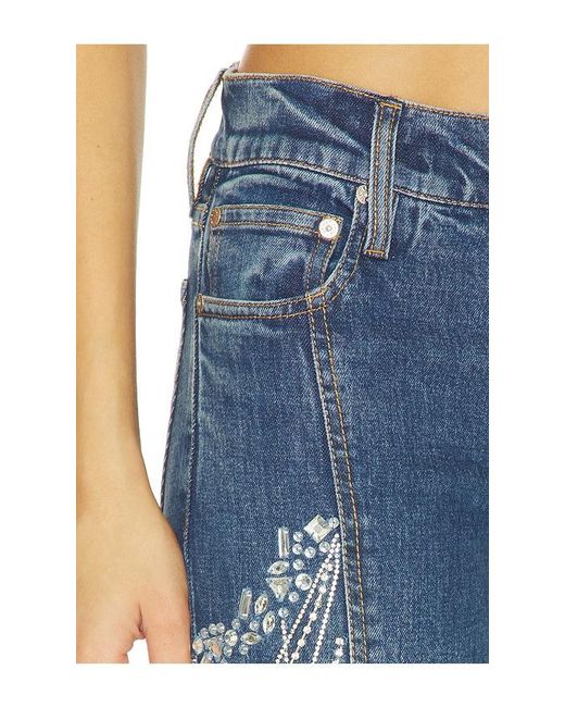 Alice + Olivia Blue Roxie Embellished Jean