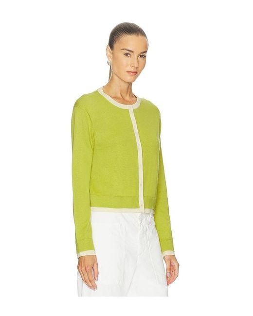Velvet By Graham & Spencer Yellow Saylor Lux Cotton Cashmere