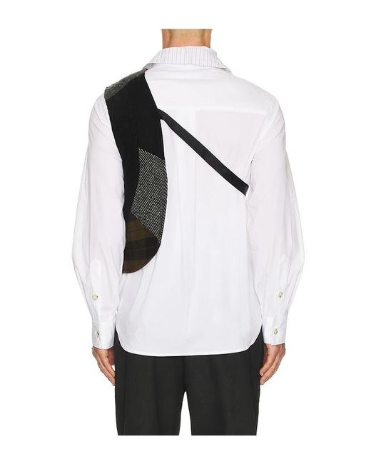 ANDERSSON BELL White Patchwork One Arm Vest for men