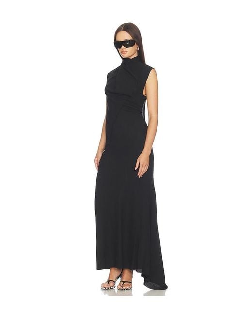 The Attico Black Turtleneck Midi Dress