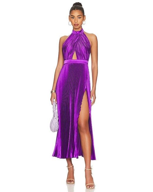 L'idée Purple Renaissance Split Gown