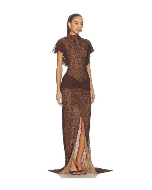 De La Vali Brown Noor Maxi Dress