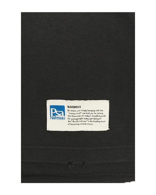 NAHMIAS Black Say No Open Hem Fitted Tee for men
