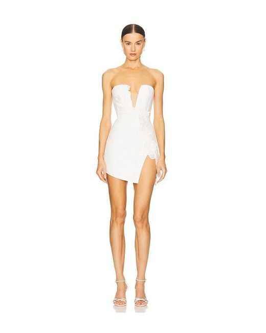 SAU LEE White Fleur Mini Dress