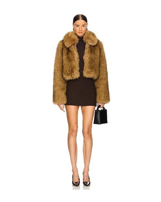 L'academie Brown 'Academie Savoie Faux Fur Jacket