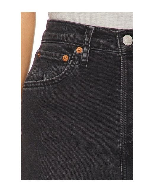 Re/done Black Originals High Rise Wide Leg Jeans