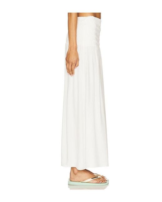 Bobi White Smocked Skirt