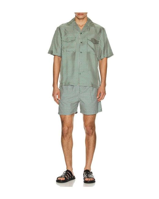 Jonathan Simkhai Green Clarke Printed Silk Shirt for men