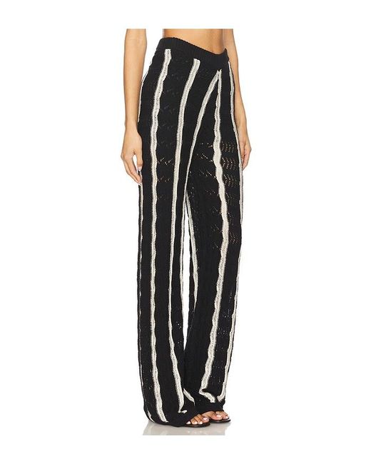 Central Park West Black Novelty Stitch Midrise Pant