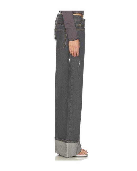 Lioness Gray Top Model Cuffed Jeans