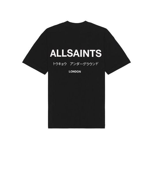 AllSaints Black Underground Crew for men