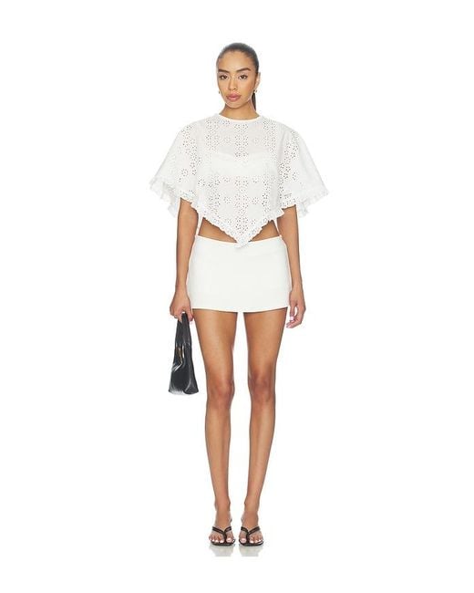 Sandy Liang White Soba Poncho