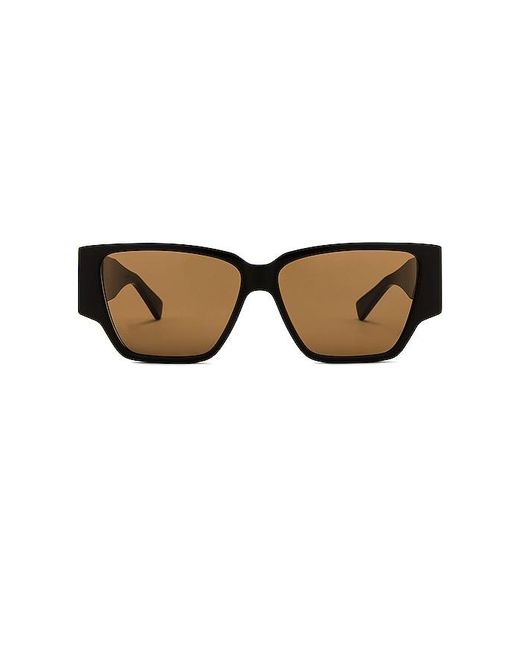 Bottega Veneta Brown Bold Triangle Stud Square Sunglasses