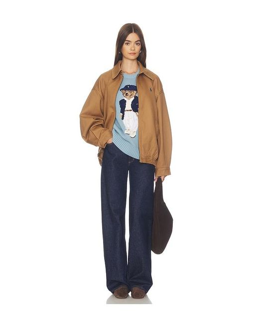 Polo Ralph Lauren Blue Cotton Bear Crew Neck Pullover