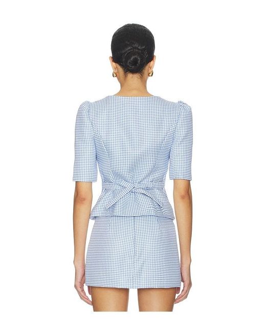 Amanda Uprichard Blue Phoebe Top