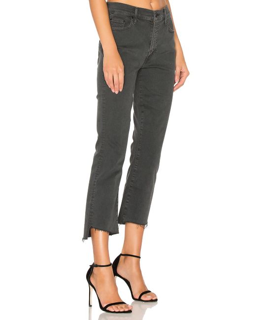 Mother The Insider Crop Step Fray in Black | Lyst