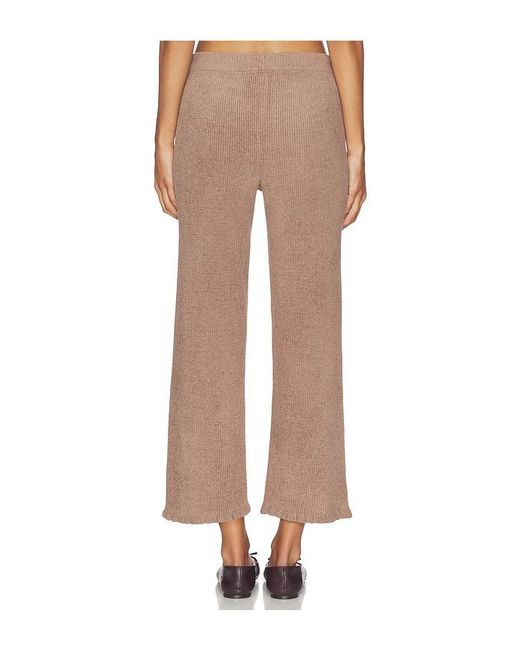 Barefoot Dreams Natural Cozychic Ultra Lite Rib Ruffle Hem Ankle Pant
