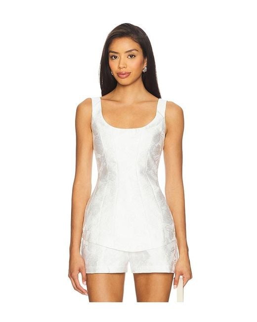 Amanda Uprichard White X Revolve Empire Top