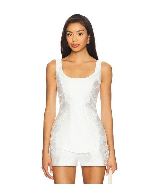Amanda Uprichard White X Revolve Empire Top