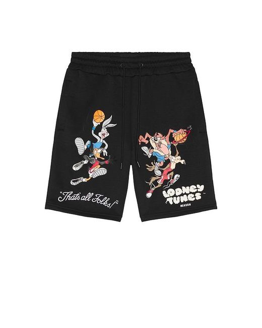 Reason Black Looney Tunes Basketball Short for men