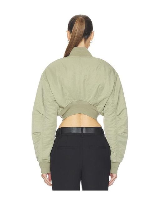 Halo Green Crop Bomber Jacket