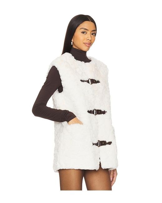Unreal Fur White Faux Fur Dandy Vest