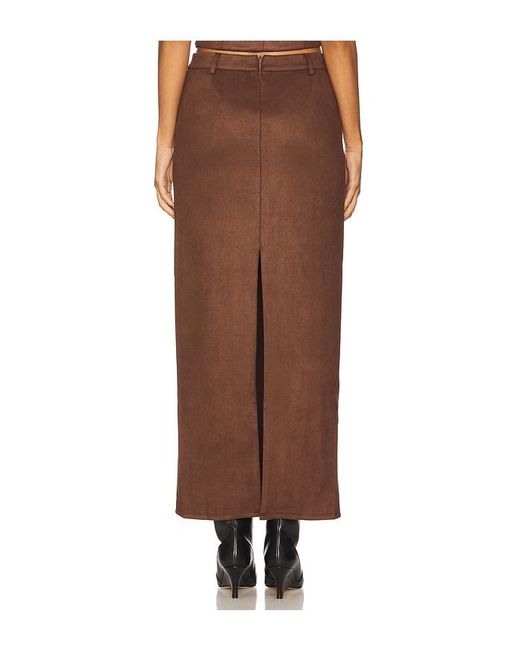 ALL THE WAYS Brown Bailey Faux Suede Skirt