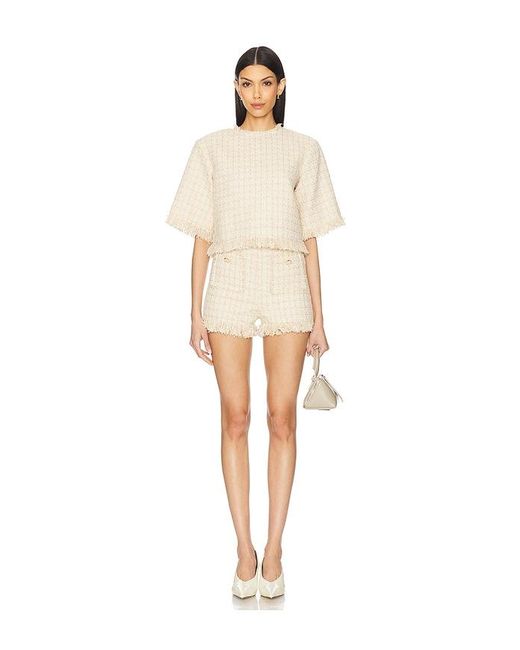 GIUSEPPE DI MORABITO Natural Short Sleeve Top