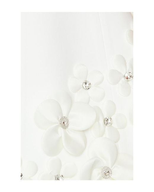 Bronx and Banco White Estelle Floral Strapless Mini Dress