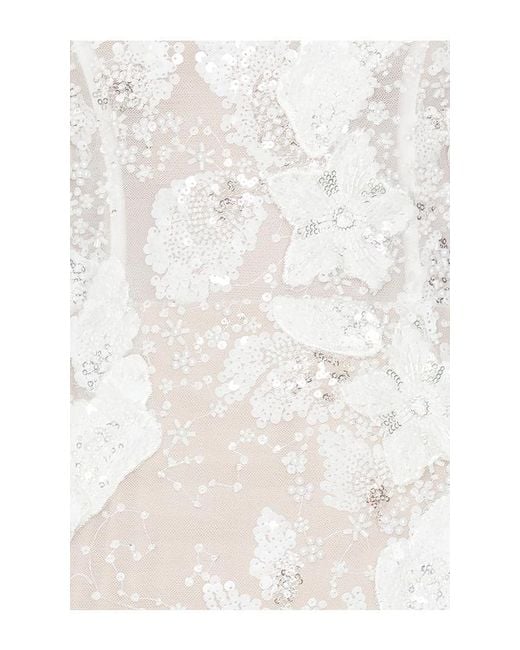 Bronx and Banco White Dahlia Bridal Strapless Maxi Dress
