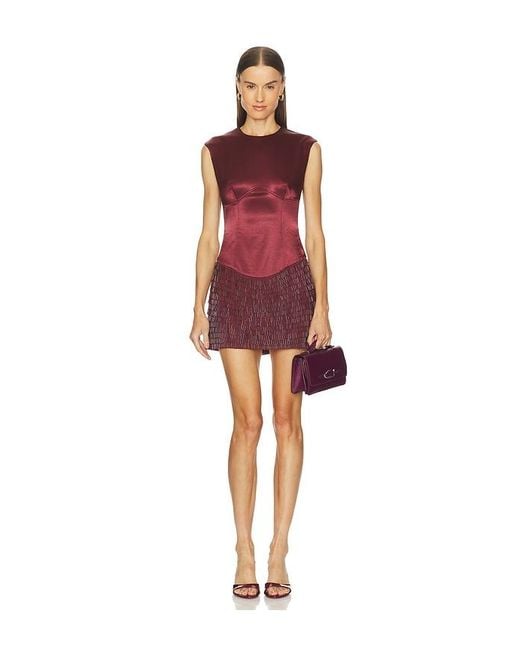 Camila Coelho Red Peyton Embellished Mini Dress