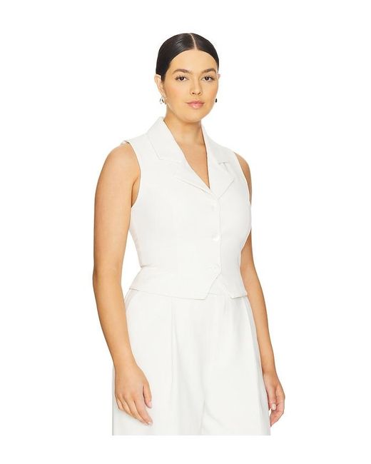 L'academie White Carinne Crepe Vest Top