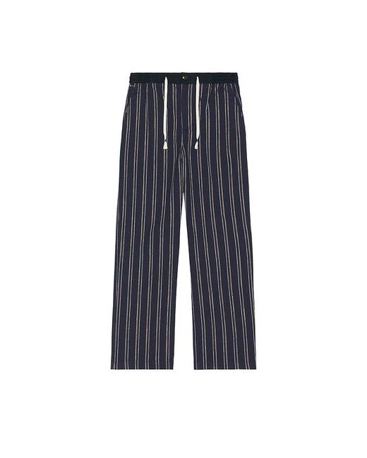 Scotch & Soda Blue Otis Striped Linen Blend Straight Fit Jogger for men