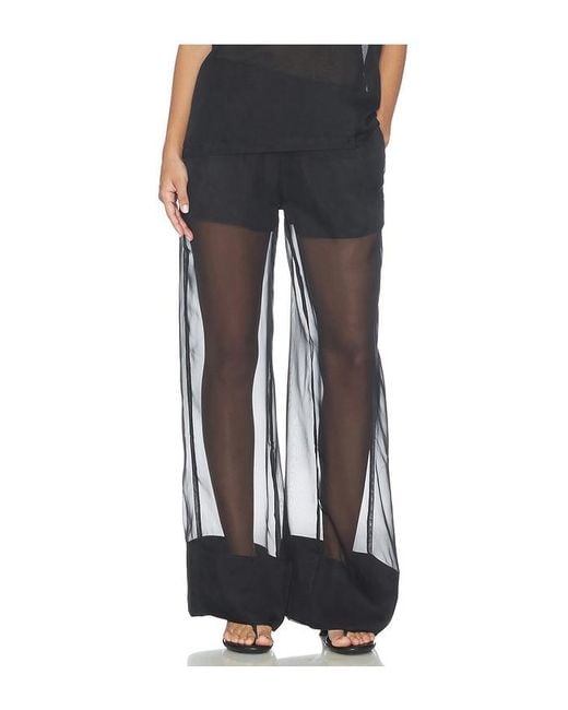 WeWoreWhat Black Pull On Sheer Trouser Pant
