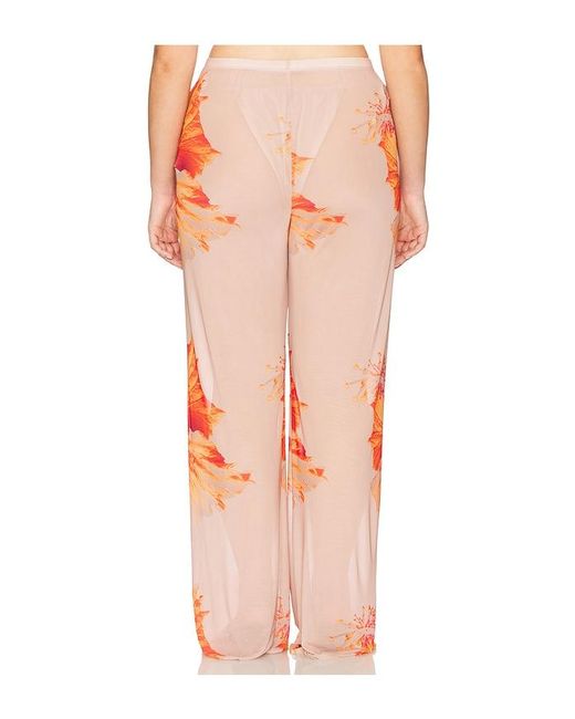 GOOD AMERICAN Orange Gauze Mesh Wide Leg Pant