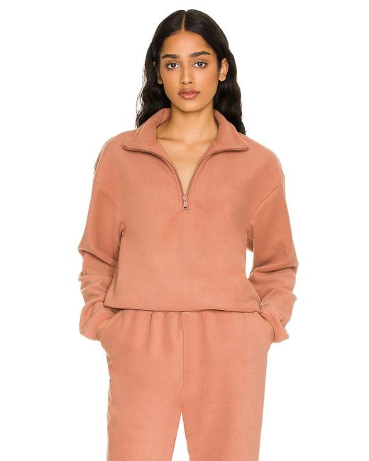 orange quarter zip pullover